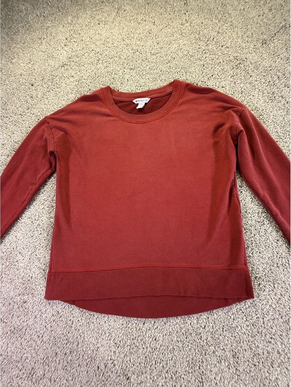 Athleta Women’s Sweatshirt Red High Low Bottom Cotton Blend medium